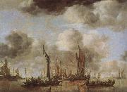 Jan van de Cappelle, A Shipping Scene with Dutch Yacht